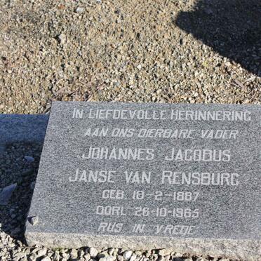 RENSBURG Johannes Jacobus, Janse van 1887-1965