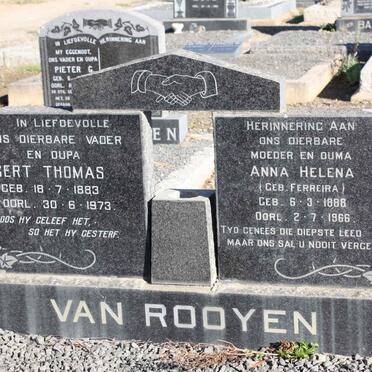 ROOYEN Gert Thomas, van 1883-1973 &amp; Anna Helena FERREIRA 1888-1966