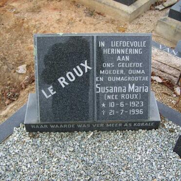 ROUX Susanna Maria, le nee ROUX 1923-1996
