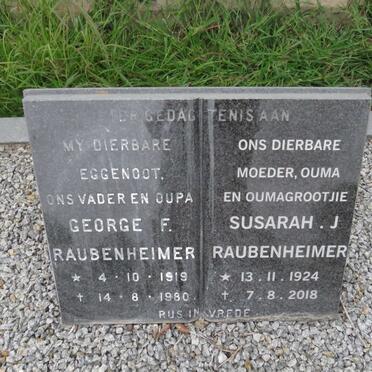 RAUBENHEIMER George F. 1919-1980 &amp; Susarah J. 1924-2018