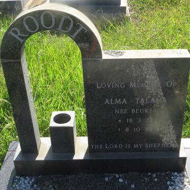 ROODT Alma Talana nee BEUKES 1932-1982