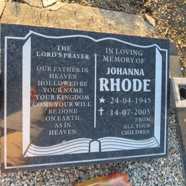 RHODE Johanna 1945-2005