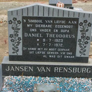 RENSBURG Daniel Theodorus, Janse van 1923-1972