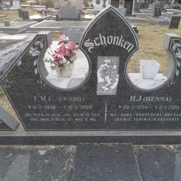 SCHONKEN F.M.C. 1930-1989 &amp; H.J. 1934-2013