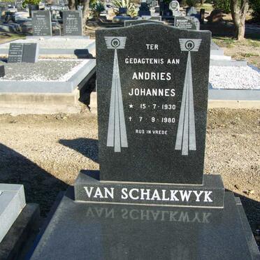 SCHALKWYK Andries Johannes, van 1930-1980