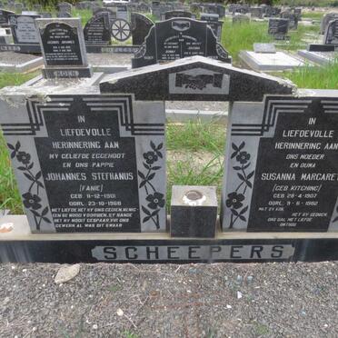 SCHEEPERS Johannes Stefhanus 1901-1968 &amp; Sussanna Margaret KITCHING 1907-1982