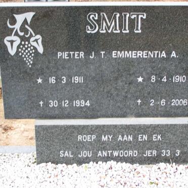 SMIT Pieter J.T. 1911-1994 &amp; Emmerentia A. 1910-2006