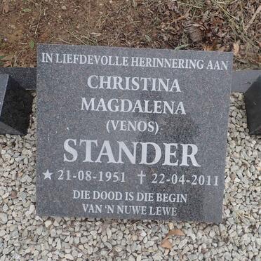 STANDER Christina Magdalena nee VENOS 1951-2011