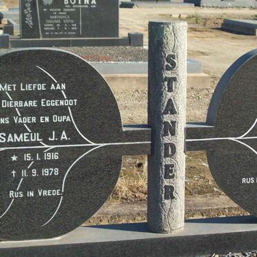 STANDER Samuel J.A. 1916-1978 &amp; Martha Magrietha 1929-2007