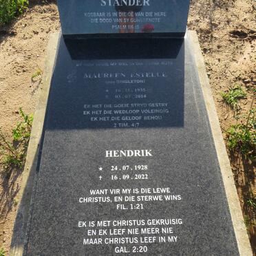 STANDER Hendrik 1928-2022 & Maureen Estelle SINGLETON 1935-2014