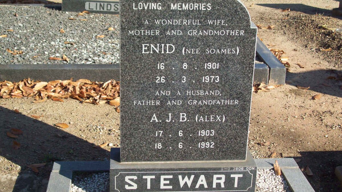 STEWART A.J.B. 1903-1992 &amp; Enid SOAMES 1901-1973
