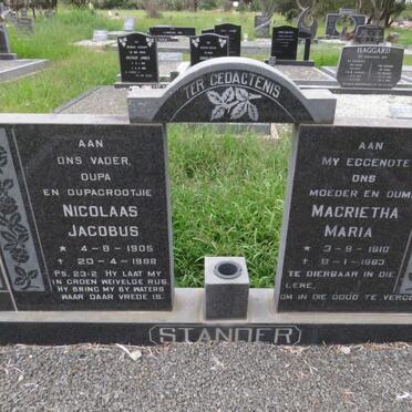 STANDER Nicolaas Jacobus 1905-1988 & Magrietha Maria 1910-1983