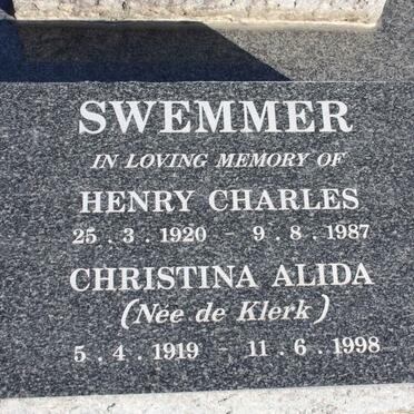 SWEMMER Henry Charles 1920-1987 &amp; Christina Alida de KLERK 1919-1998