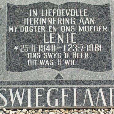 SWIEGELAAR Lenie 1940-1981
