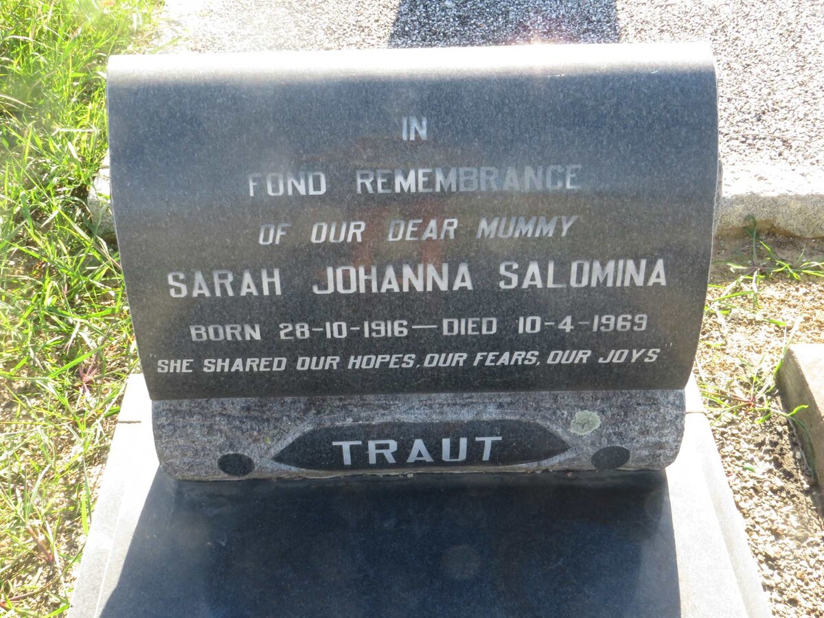 TRAUT Sarah Johanna Salomina 1916-1969