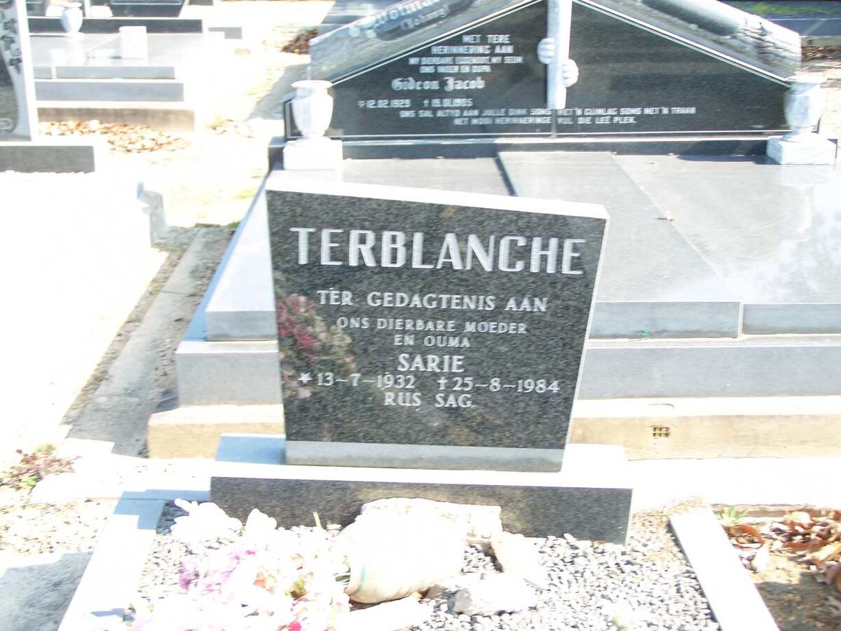 TERBLANCHE Sarie 1932-1984
