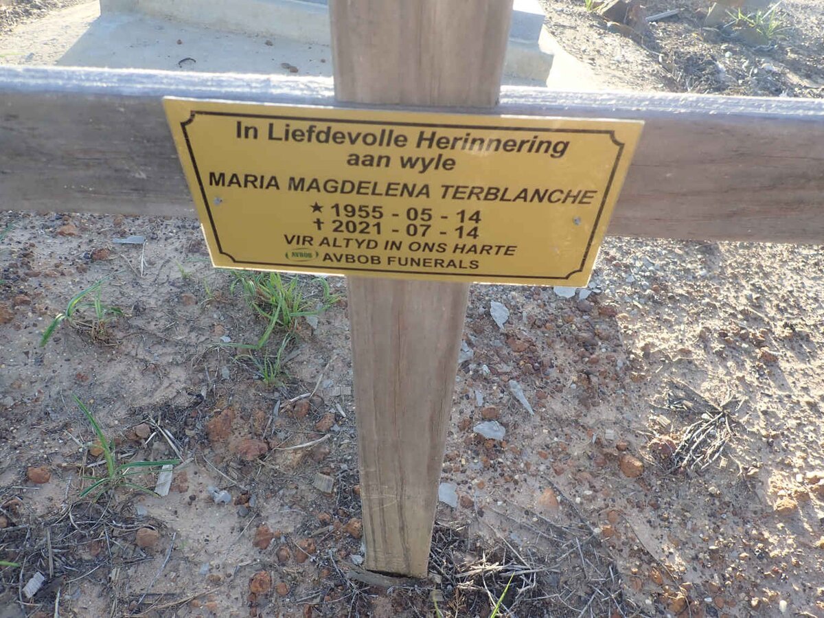 TERBLANCHE Maria Magdelena 1955-2021