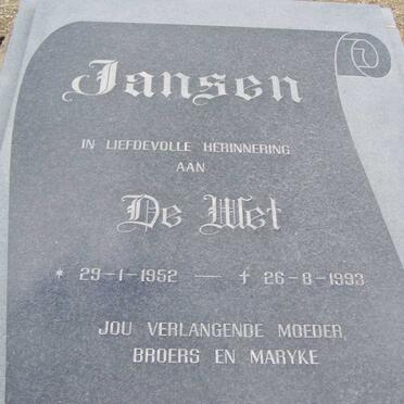 WET Jansen, de 1952-1993