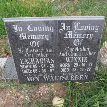 WALTSLEBEN Zacharias, von 1926-1997 &amp; Winnie 1929-2022