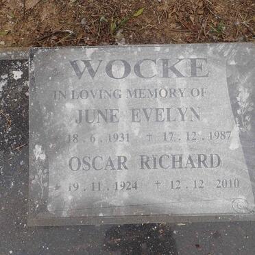 WOCKE Oscar Richard 1924-2010 & June Evelyn 1931-1987