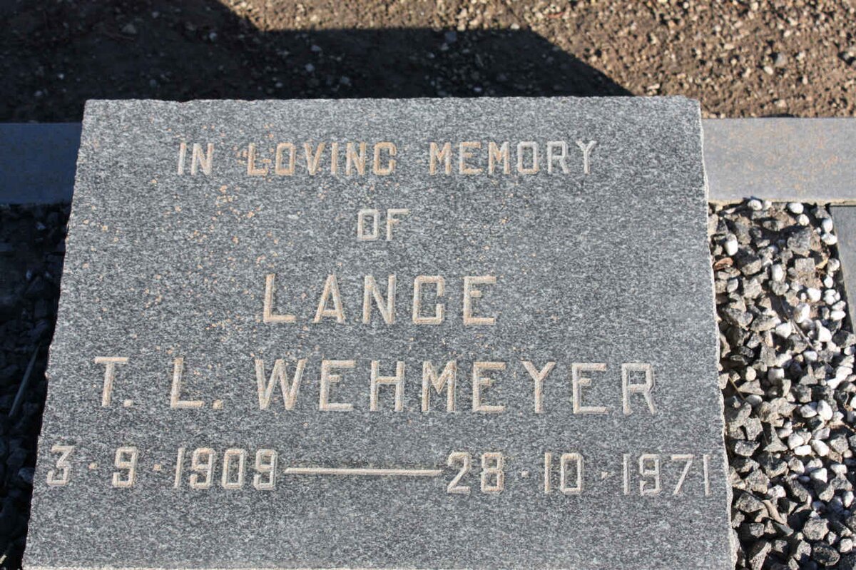 WEHMEYER Lance T.L. 1909-1971