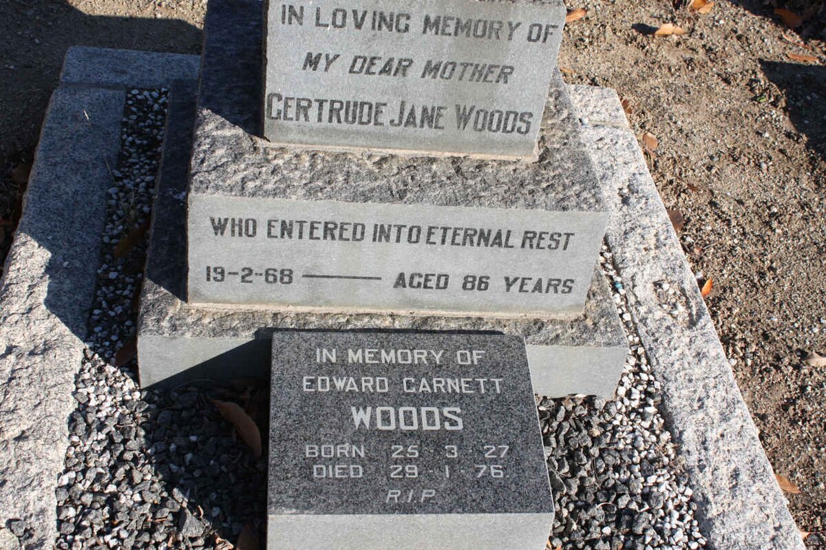 WOODS Gertrude Jane -1968 :: WOODS Edward Garnett 1927-1976