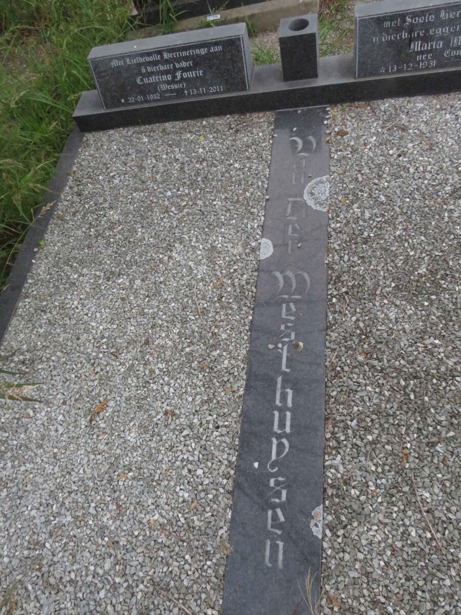 WESTHUYSEN Cuatrino Fourie, van der 1932-2011 &amp; Maria CONRADIE 1931-1994