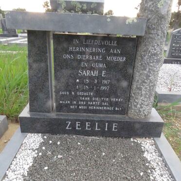 ZEELIE Sarah E. 1917-1997