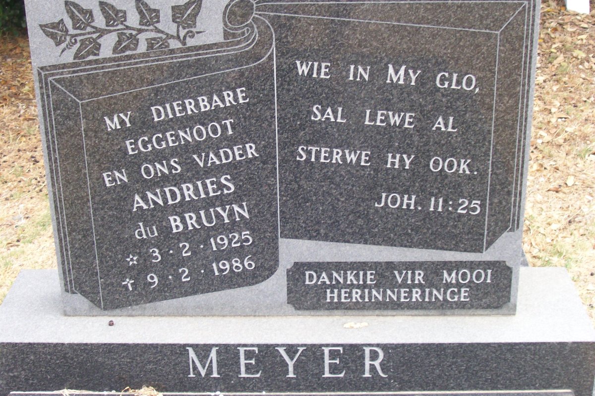 BRUYN Andries, du 1925-1986