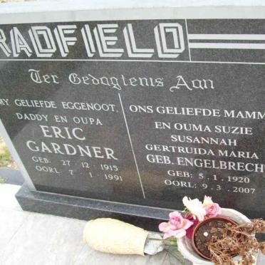 BRADFIELD Eric Gardner 1915-1991 &amp; Susanna Gertruida Maria ENGELBRECHT 1920-2007