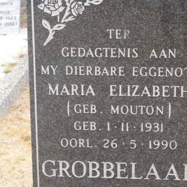 GROBBELAAR Maria Elizabeth nee MOUTON 1931-1990