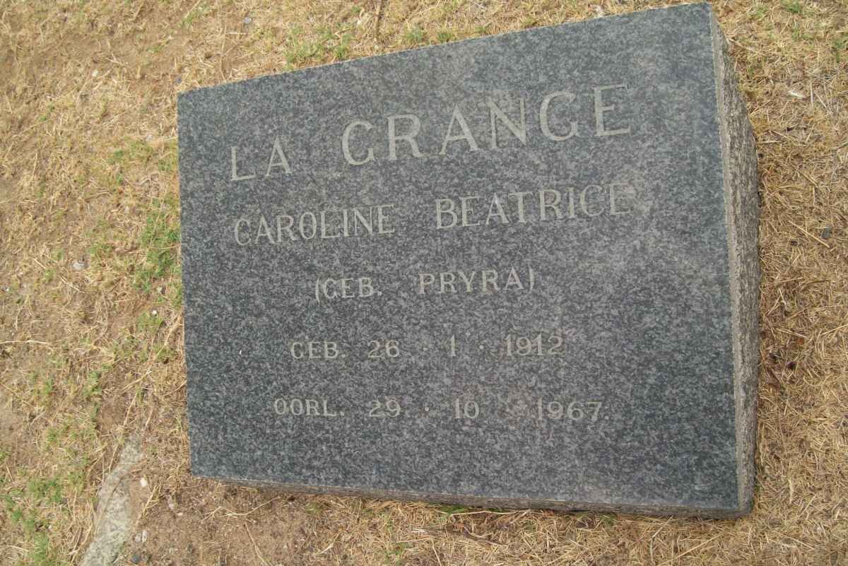 GRANGE Caroline Beatrice, la nee PRYRA 1912-1967