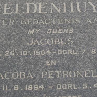 GELDENHUYS Jacobus 1904-1962 &amp; Jacoba Petronella 1894-1967