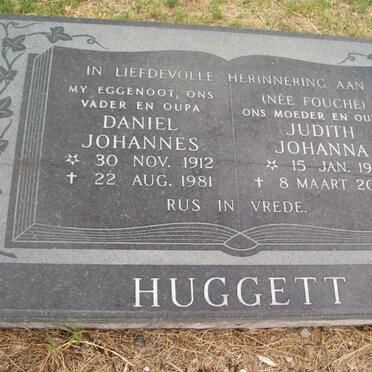 HUGGETT Daniel Johannes 1912-1981 &amp; Judith Johanna FOUCHÉ