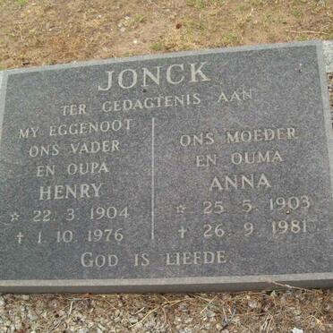 JONCK Henry 1904-1976 &amp; Anna 1903-1981
