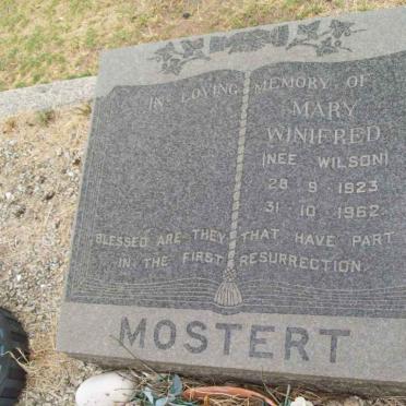 MOSTERT Mary Winifred nee WILSON 1923-1962