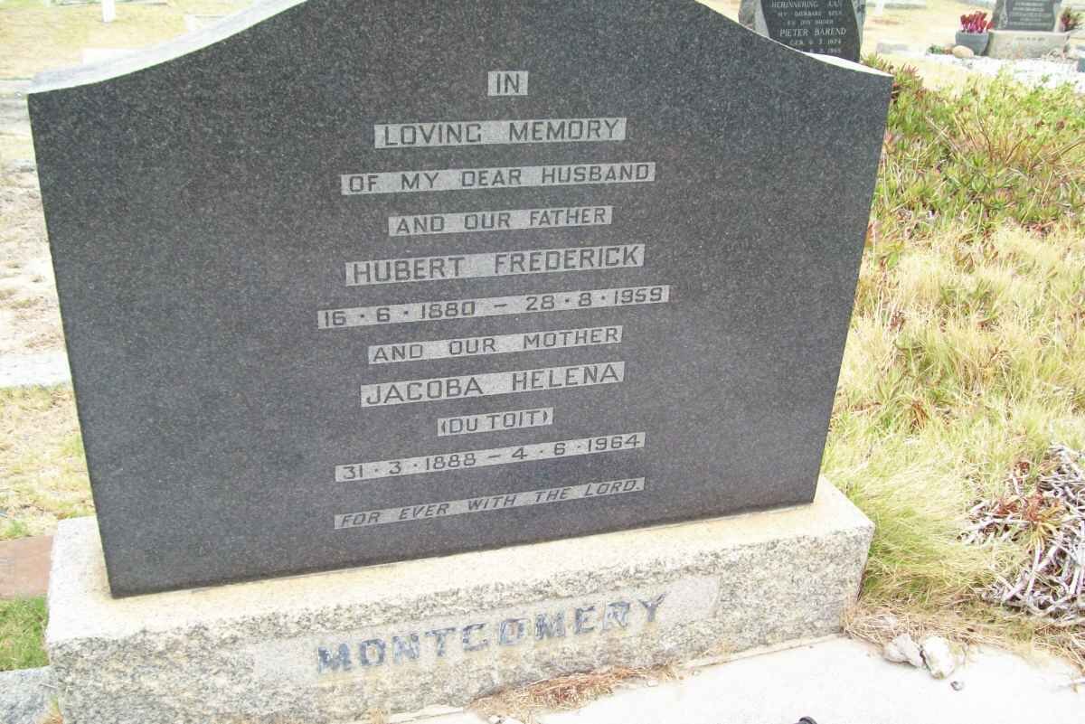 MONTGOMERY Hubert Frederick 1880-1959 &amp; Jacoba Helena DU TOIT 1888-1964