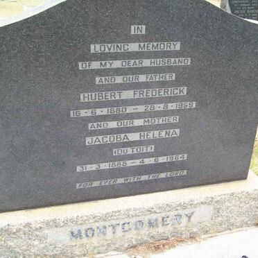 MONTGOMERY Hubert Frederick 1880-1959 &amp; Jacoba Helena DU TOIT 1888-1964
