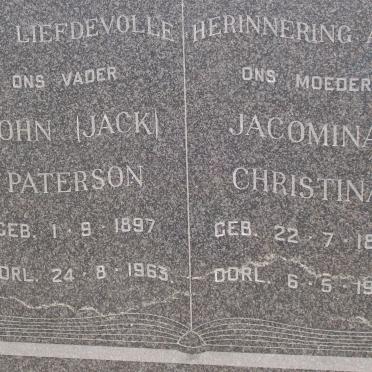 SWART John Paterson 1897-1963 &amp; Jacomina Christina 1880-1967