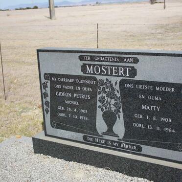 MOSTERT Gideon Petrus Michiel 1903-1978 &amp; Matty 1908-1984