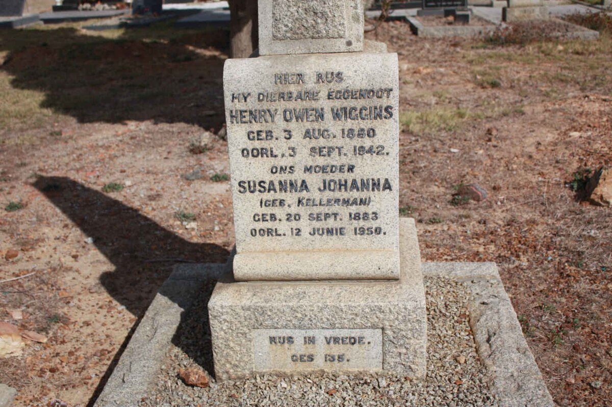 WIGGINS Henry Owen 1880-1942 &amp; Susanna Johanna KELLERMAN 1883-1950