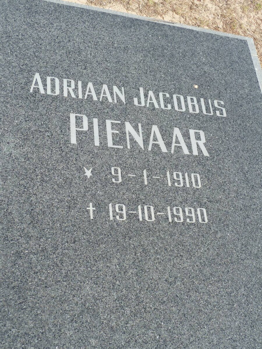 PIENAAR Adriaan Jacobus 1910-1990