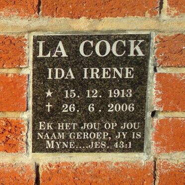 COCK Ida Irene, La 1913-2006