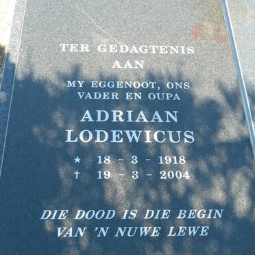 OOSTHUYZEN Adriaan Lodewicus 1918-2004