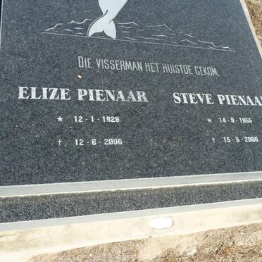 PIENAAR Jan 1924-1992 :: PIENAAR Eliza 1929-2006 :: PIENAAR Steve 1955-2006