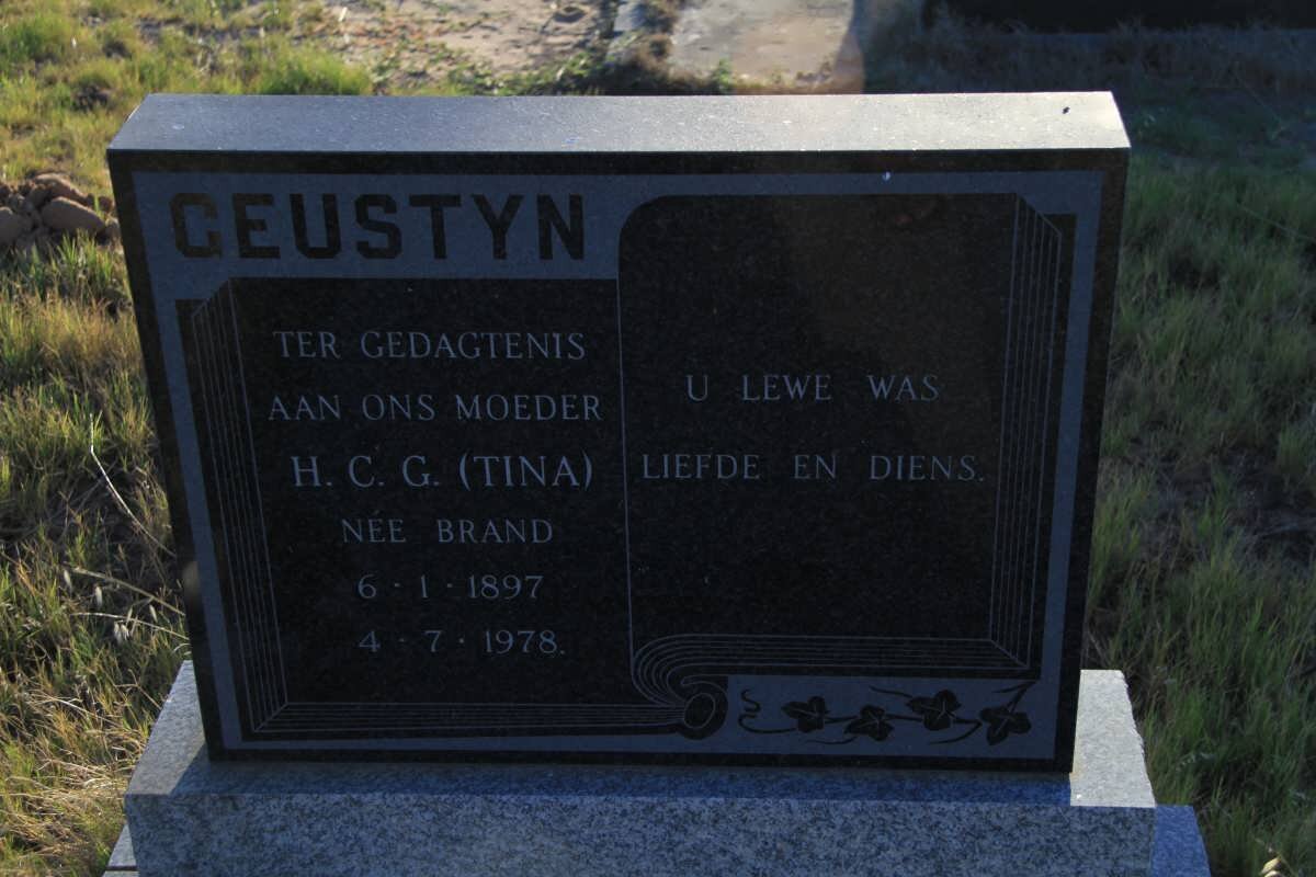 GEUSTYN H.C.G. nee BRAND 1897-1978