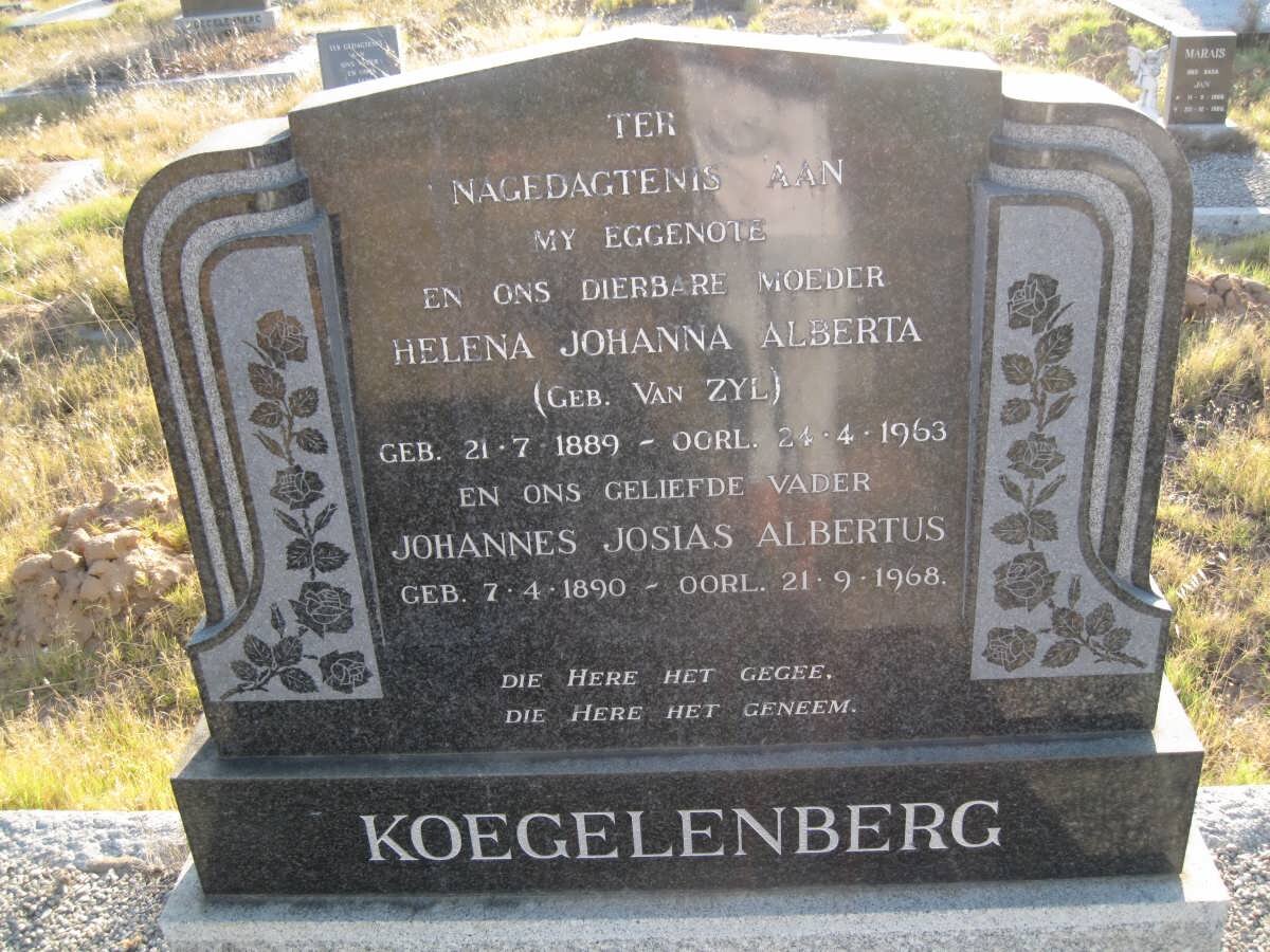 KOEGELENBERG Johannes Josias Albertus 1890-1968 &amp; Helena Johanna Alberta VAN ZYL 1889-1963