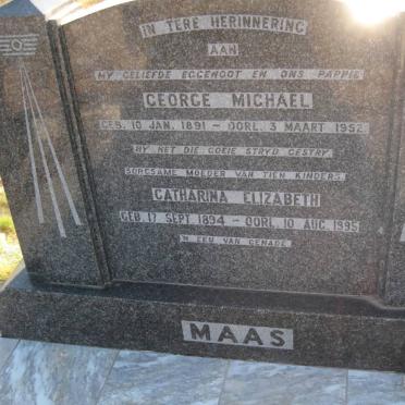 MAAS George Michael 1891-1952 &amp; Catharina Elizabeth 1894-1995