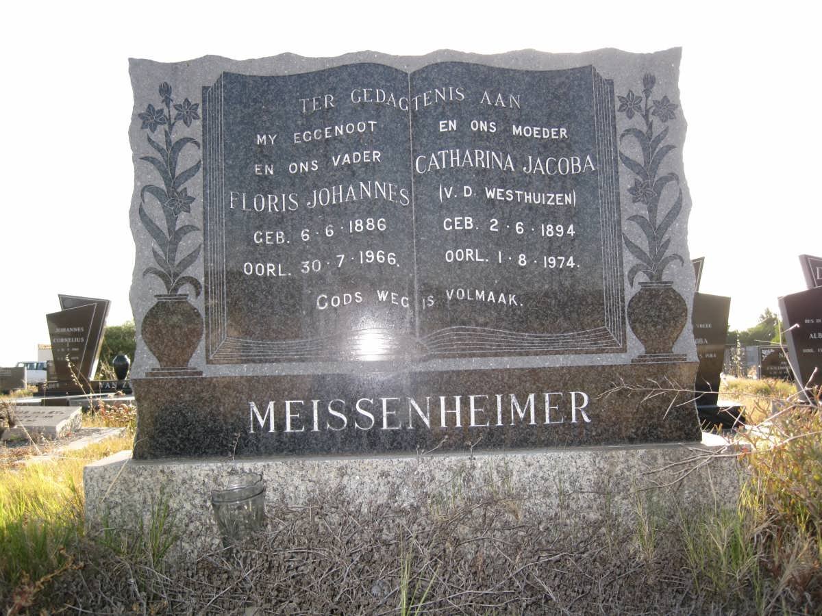 MEISSENHEIMER Floris Johannes 1886-1966 &amp; Catharina Jacoba V.D. WESTHUIZEN 1894-1974