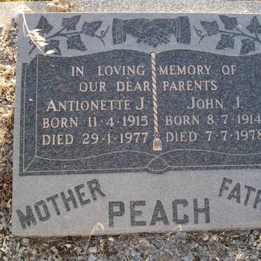 PEACH John J. 1914-1978 &amp; Antionette J. 1915-1977